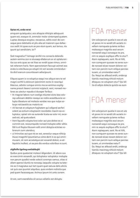 A4 format: FOA mener